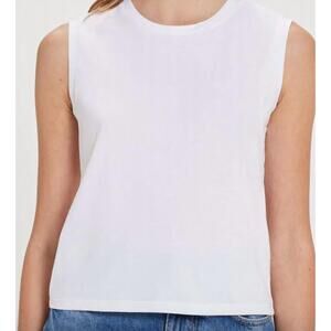 NEW GOLDIE LEWINTER organic sleeveless tee in white